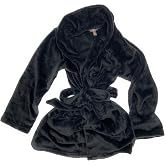 Victoria's Secret Short Plush Cozy Robe (US, Alpha, X-Small, Small, Regular, Regular, Black)