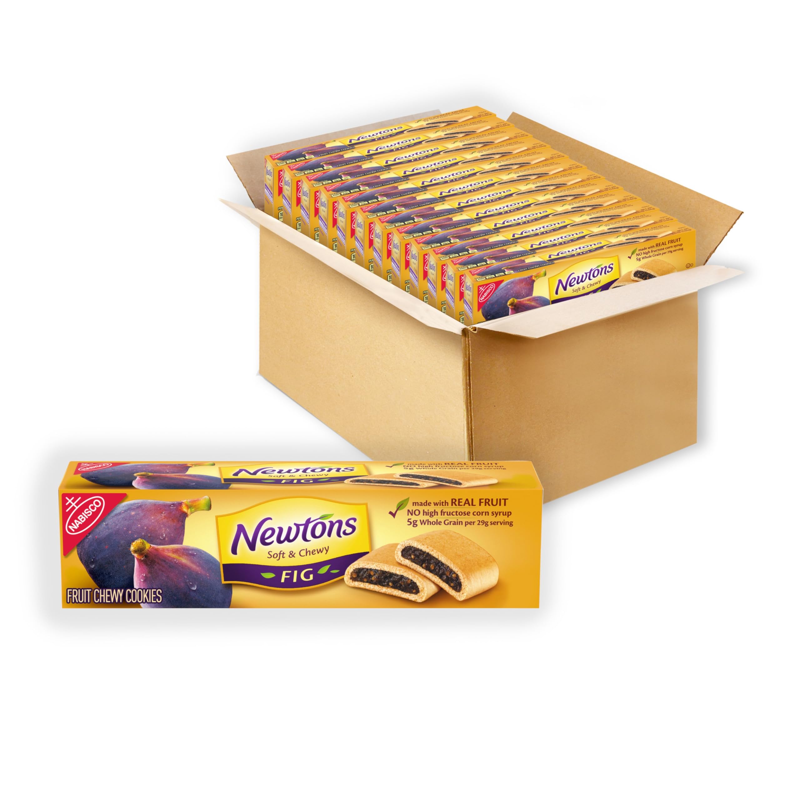 Newtons Soft & Fruit Chewy Fig Cookies, (Fig Bars), 12 – 6.5 oz Boxes