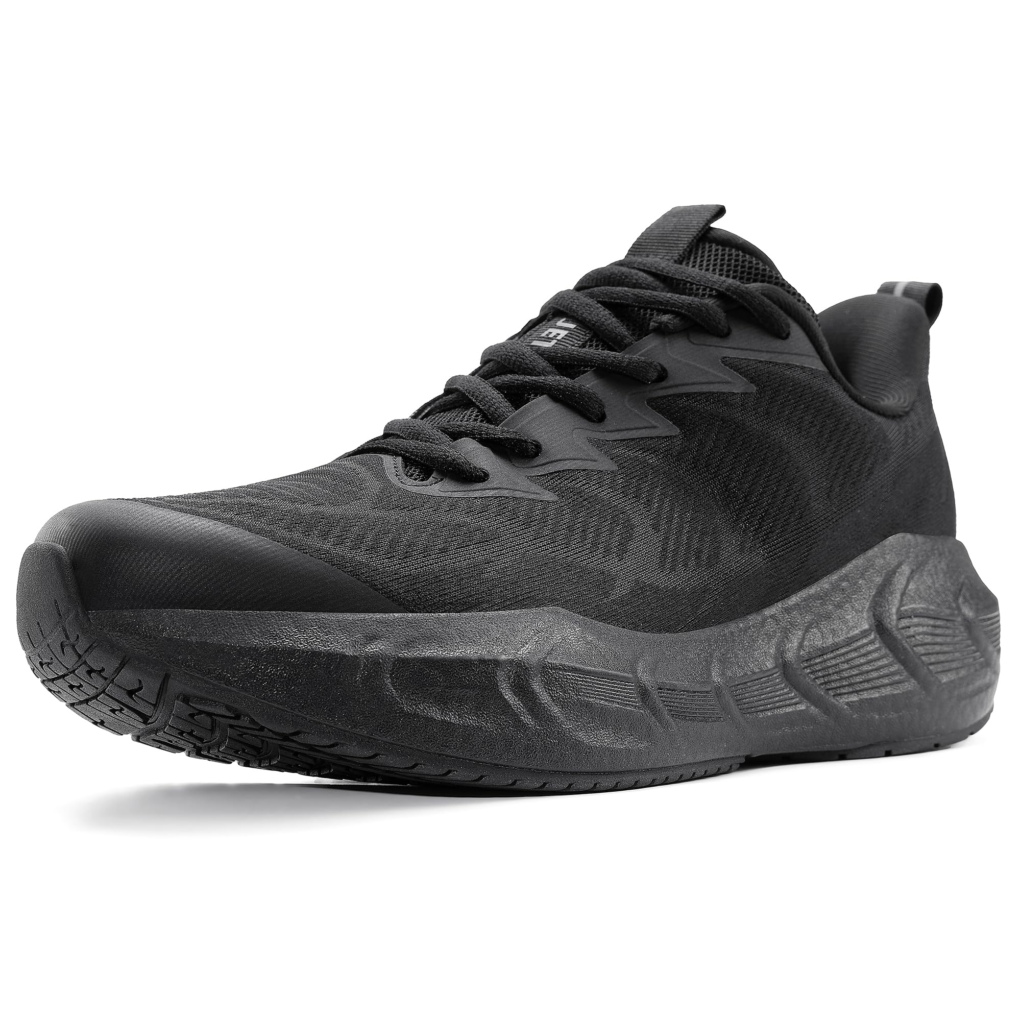 Photo 1 of OUTJET Men's Walking Running Tennis Shoes Comfortable Breathable Lightweight Cushioning Non-Slip Fashion Sneakers for Athletic Gym Workout Black, size: 8.5