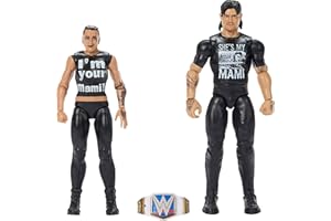Mattel WWE Main Event Championship Showdown 2-Pack Action Figures & Accessory, Series #20 ‘Dirty’ Dominik Mysterio vs Rhea Ripley Collectible Set