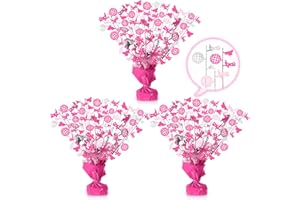 CraftyDream 3 Pcs Disco Cowgirl Party Decorations Western Cowgirl Pink Glitter Ball Birthday Decoration Foil Spray Table Centerpiece Party Decor Hot Pink Disco Decor for Last Rodeo