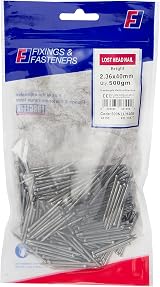 ForgeFix Lost Head Nails 2.36 x 40mm Bright Bag 500g view 1