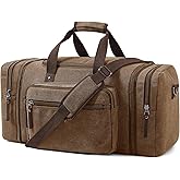 EKOROMIER Canvas Expandable Duffle Bag for Men Traveling, Luggage Travel Bag Weekender Overnight Bag,Mens Gym Carry on Duffel Bags