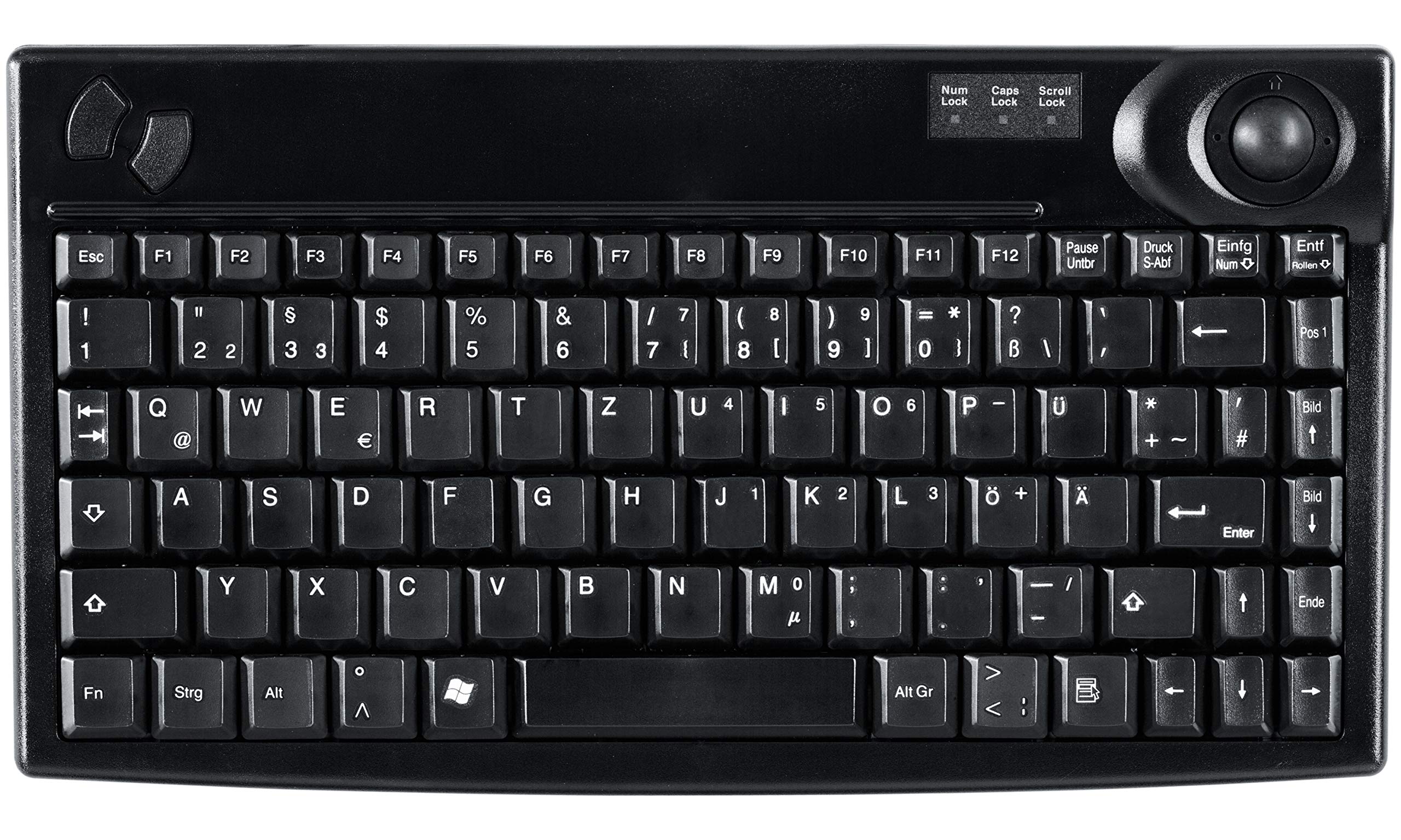 Active Key AK-440-TU-B/GE Small Trackball Keyboard, Industry 4.0, USB, Black