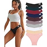 FINETOO Womens Cotton Underwear Sexy Stretch Bikini Panties Low Rise Hipster Ladies Soft V-Waist Cheeky