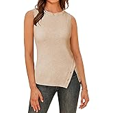 Arach&Cloz Women's Wool Blend Side-Button Slit Summer Casual Trendy Sweater Tanks 2026
