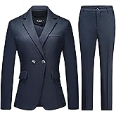 TRONSTORE Women's Plaid Suit 2 Piece Set Work Dresses Blazer Pants Suiting for Women Office Outfits