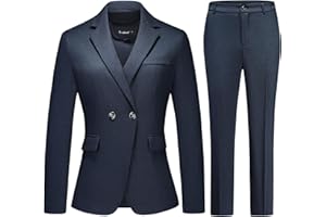 TRONSTORE Women's Plaid Suit 2 Piece Set Work Dresses Blazer Pants Suiting for Women Office Outfits