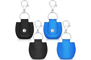 Weewooday Dog Tag Holder 2 Pieces Pesilencer Quiet Spot T Dog Tag Bag with Ring for Dogs Cats Pets(Solid Color Pattern)