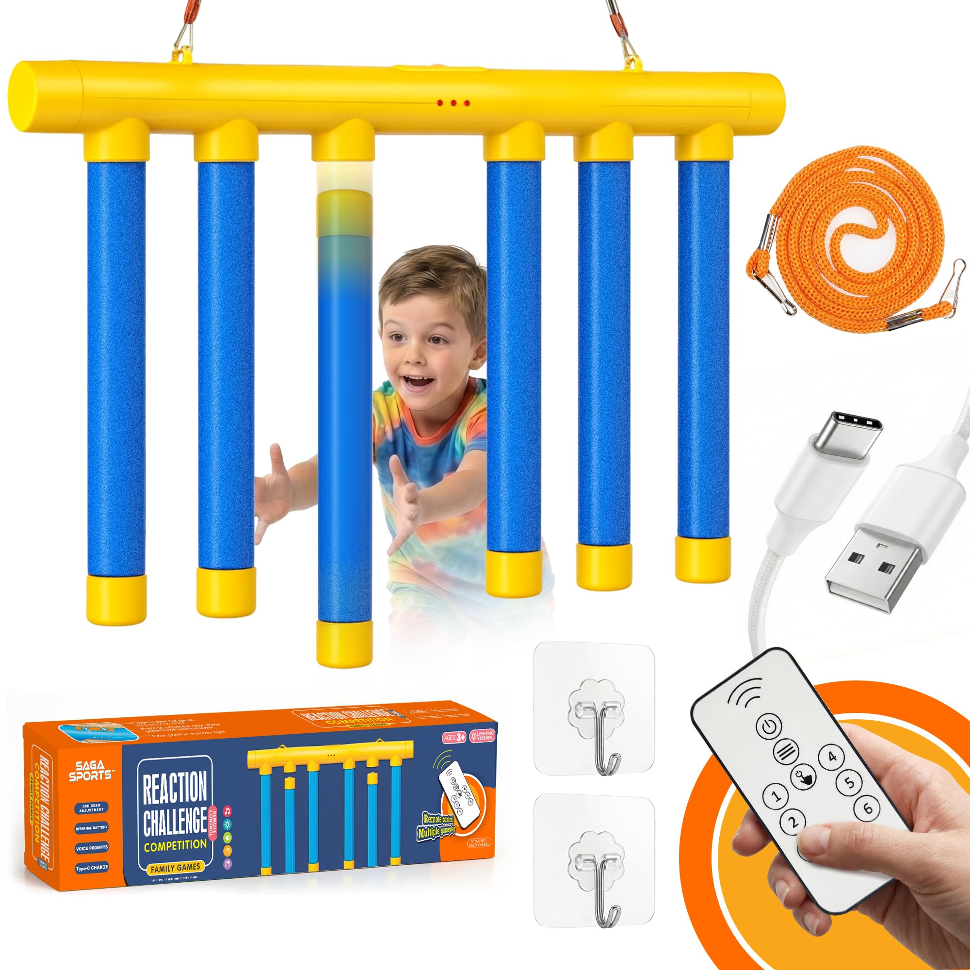 Saga Sports Catching Sticks Game – Drop It Catch It Reaction Game with Controller for Kids & Adults | | Fun Drop Stick Game for Party Play