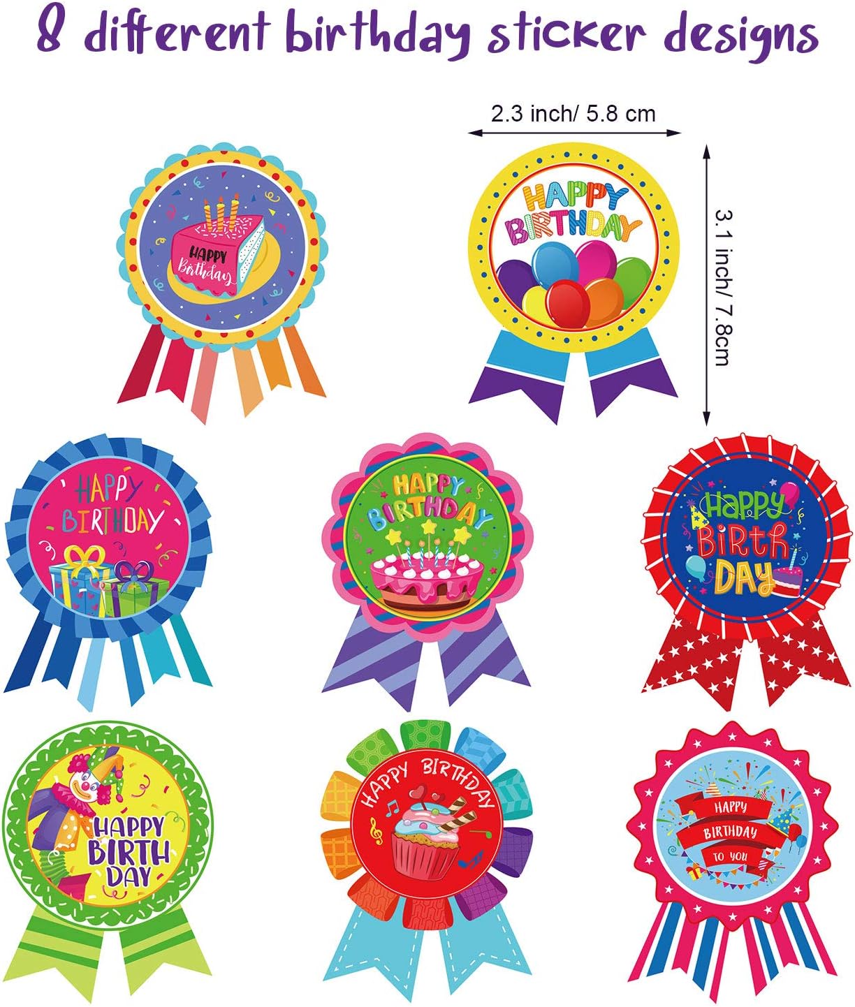 400 Pieces Happy Birthday Roll Stickers, It’s My Birthday Badge ...