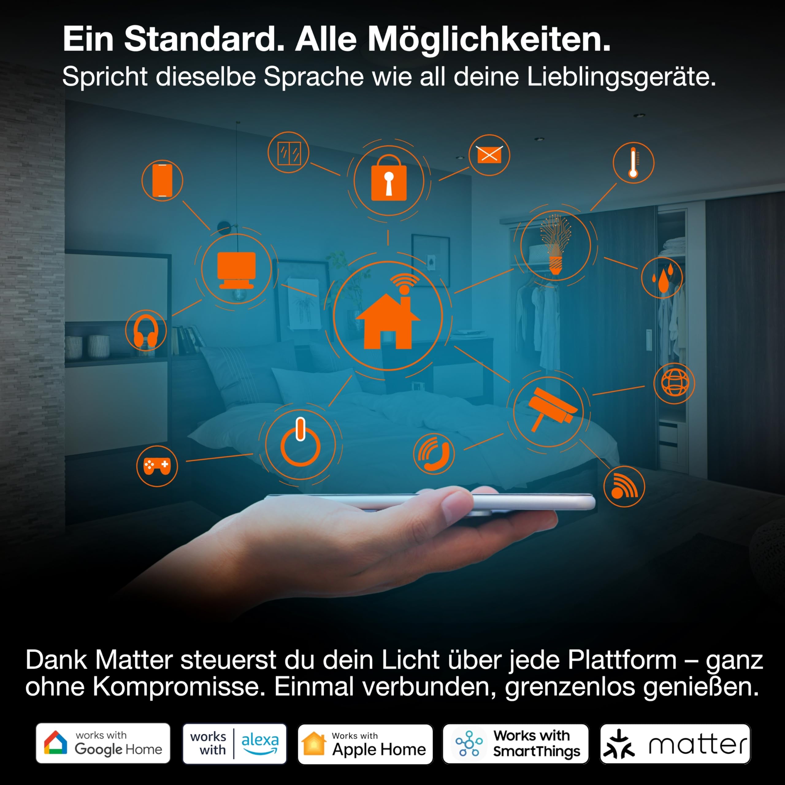 OSRAM SMART+ WiFi Matter Outdoor Plug Außensteckdose, 3680W, 16A, IP44, schwarz, Garten, Balkon 5