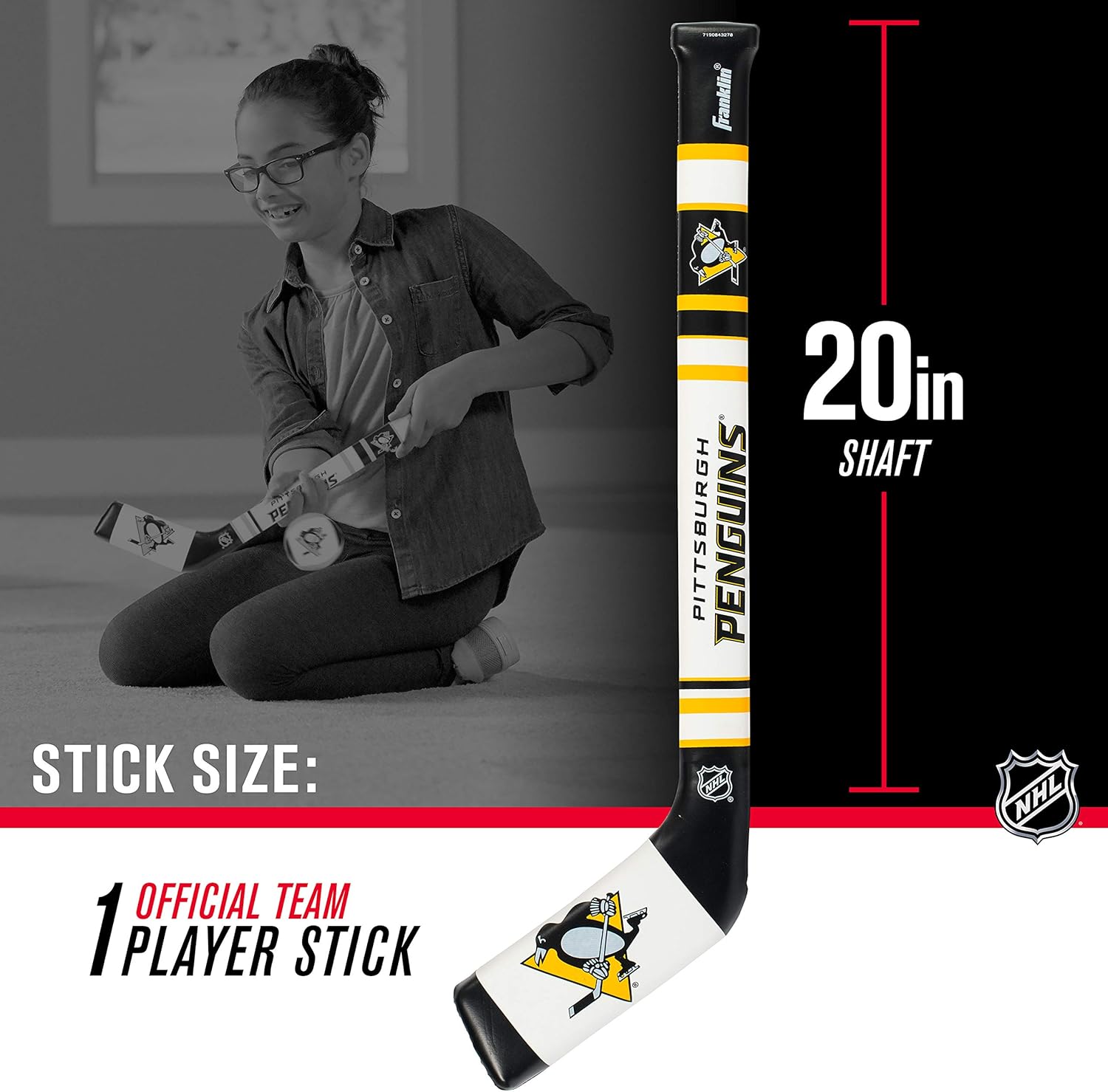 Franklin Sports NHL Pittsburgh Penguins Mini Soft Hockey Stick Set - NHL Team Soft Foam Mini Hockey Stick and Ball Set - Great Toy for Kids, One Size (6520F19) : Games : Sports & Outdoors