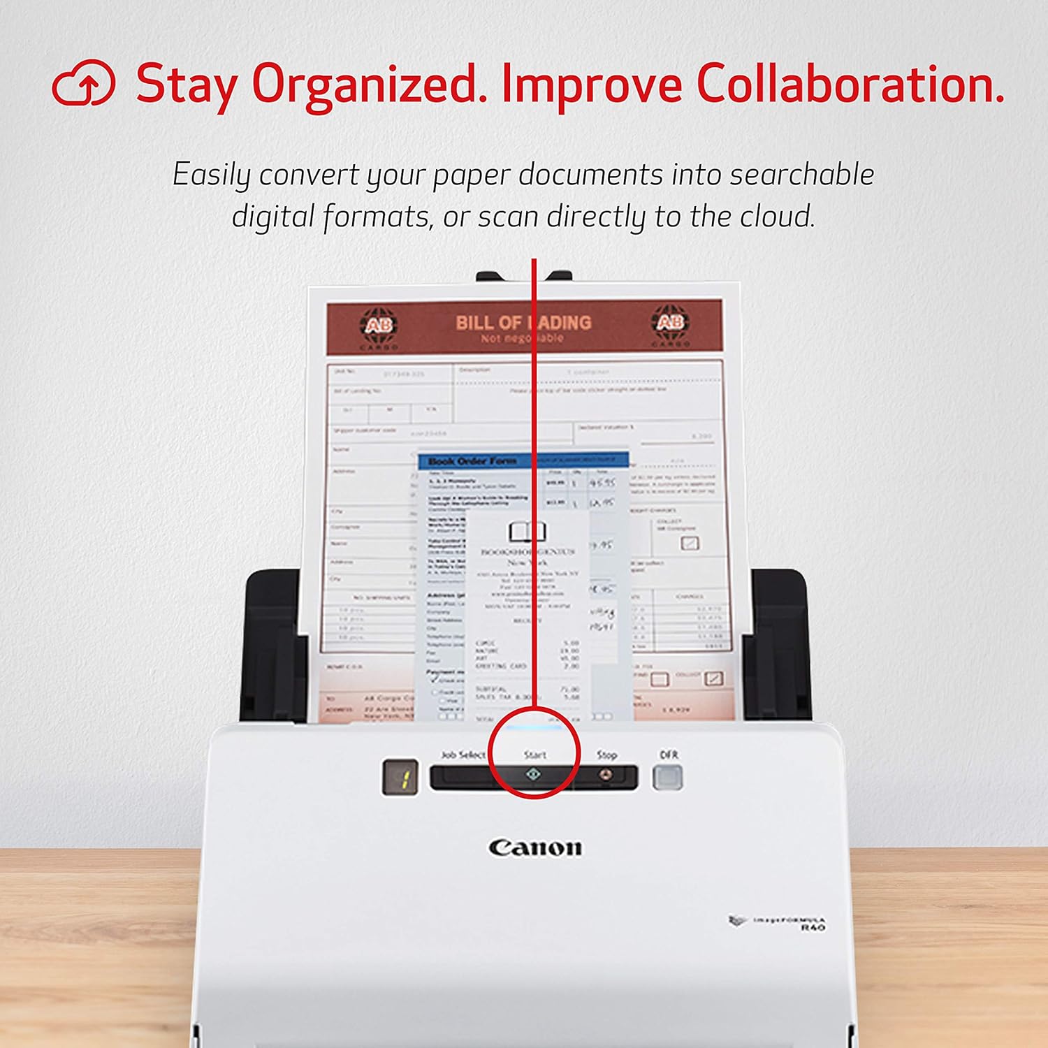 Canon ImageFORMULA R40 Office Document Scanner For PC and Mac, Color Duplex Scanning, Easy Setup For Office Or Home Use, Includes Scanning Software: Electronics