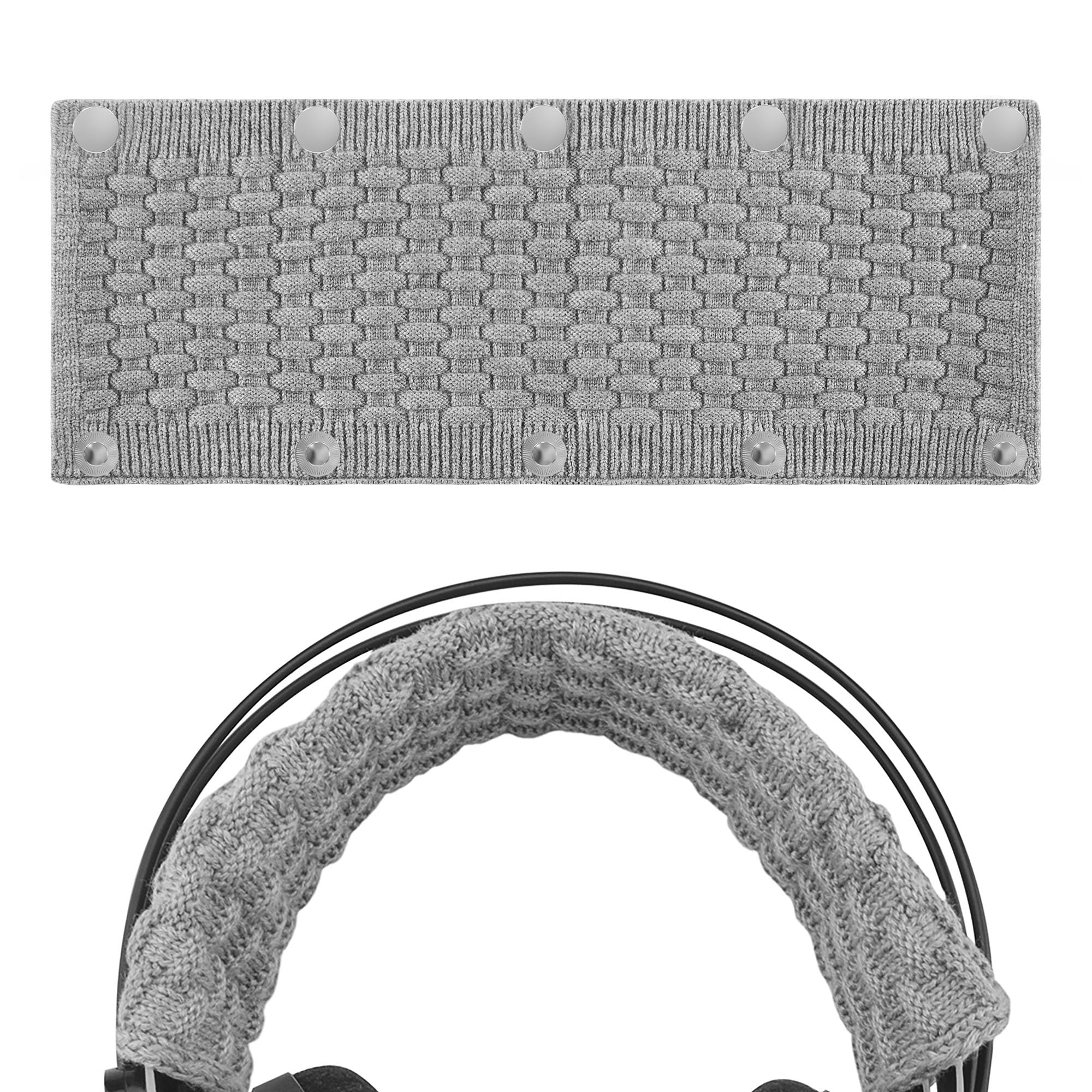 Geekria Large Knit Fabric Headband Pad Compatible with Logitech, Turtle Beach, Panasonic, AKG, Sennheiser, Sony Headphones, DIY Easy Install (Grey)