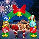 Kalolary 11.4 FT Christmas Inflatable Archway Gift Boxes, Giant Xmas Ornament Ball Arch Inflatable Blow Up Yard Outdoor Decorations with Build-in Lights for Garden Lawn Indoor Decor