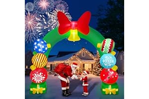 Kalolary 11.4 FT Christmas Inflatable Archway Gift Boxes, Giant Xmas Ornament Ball Arch Inflatable Blow Up Yard Outdoor Decorations with Build-in Lights for Garden Lawn Indoor Decor