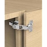 Chibery 2 Pack 180 Degree Soft Close Cabinet Hinges, Lazy Susan &amp; Kitchen Corner, 48mm Hole Distance, Concealed Face Frame &amp; Frameless, Hidden Self Closing, Smooth Slow 3D Adjustment for Fold Cupboard