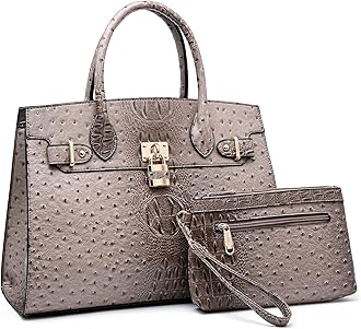 Women Handbags and Purses Ladies Shoulder Bag Top Handle Satchel Tote Work Bag with Matching Clutch