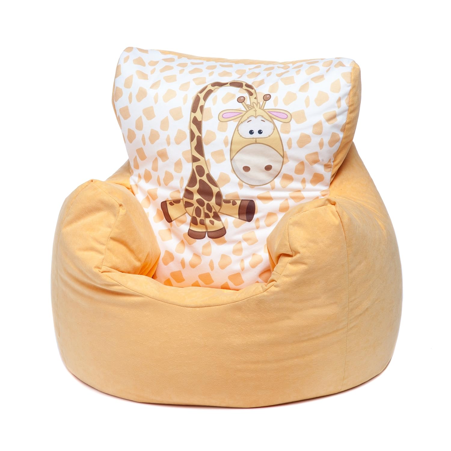 Loft25 Toddler Animal Print Soft Plush Bean Bag Chair Giraffe, Yellow