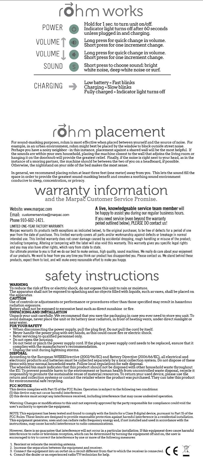 marpac hushh instructions