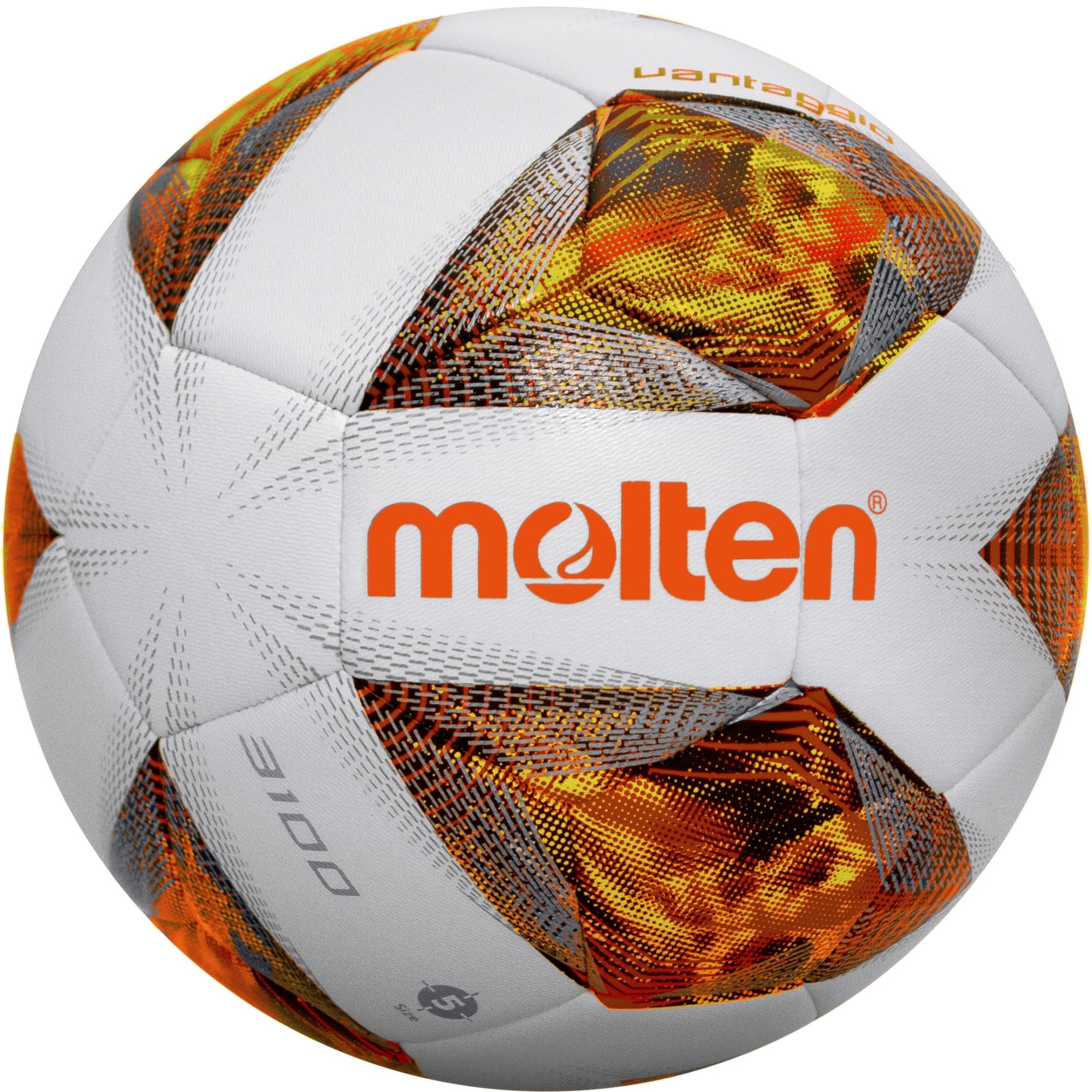 Molten 3100 Vantaggio Football | Premium Hybrid Match Ball | Bonded Seam with Padded TPU Cover For Excellent Control Shape Retention | Size 5 - For Boys and Girls Aged 14 plus & Adults | Orange
