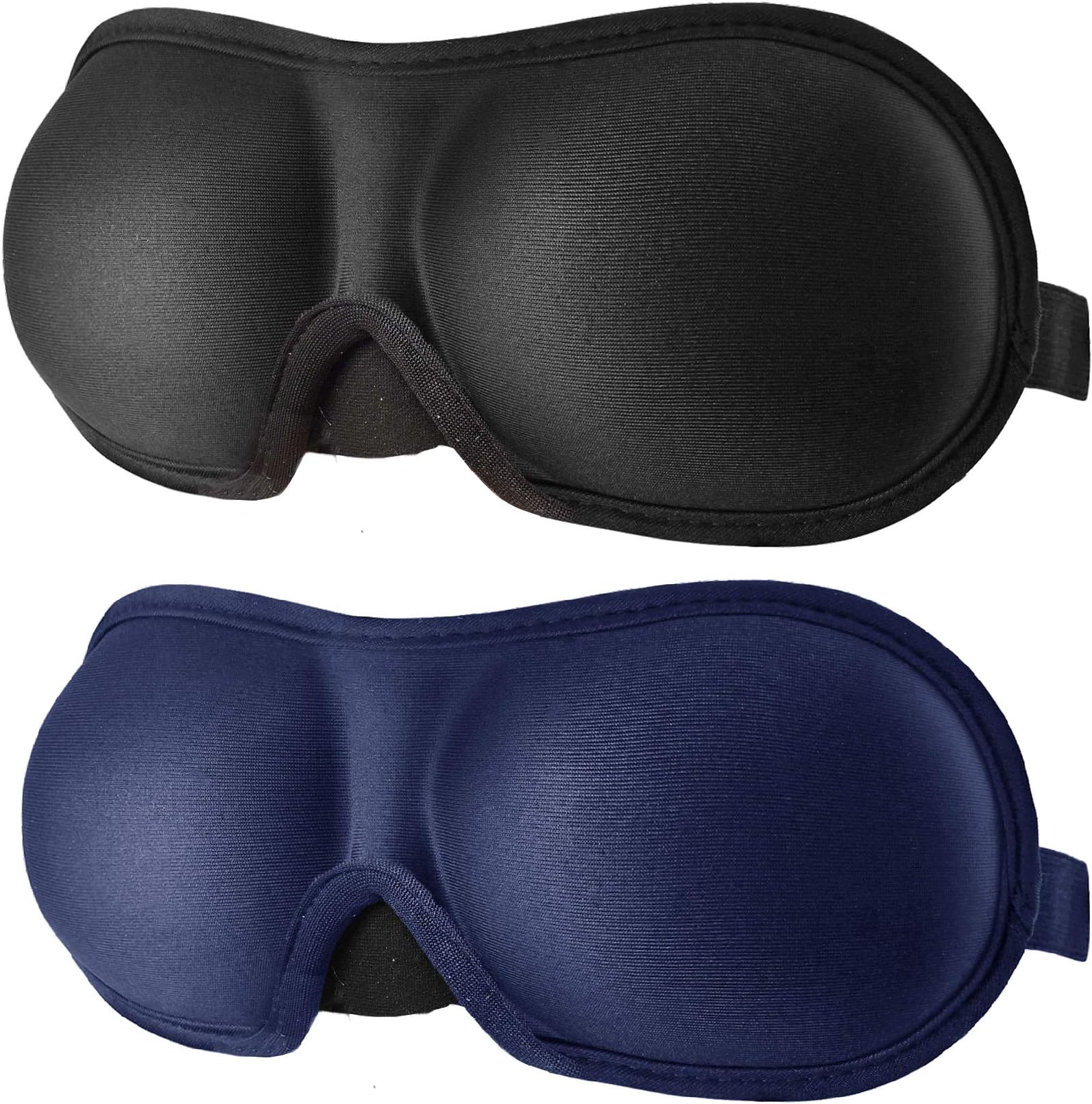 3D Eye mask for Sleeping,Machine Washable, Sleep Mask for Women, Blinder Blindfold Airplane with Travel Pouch (Black+Navy)