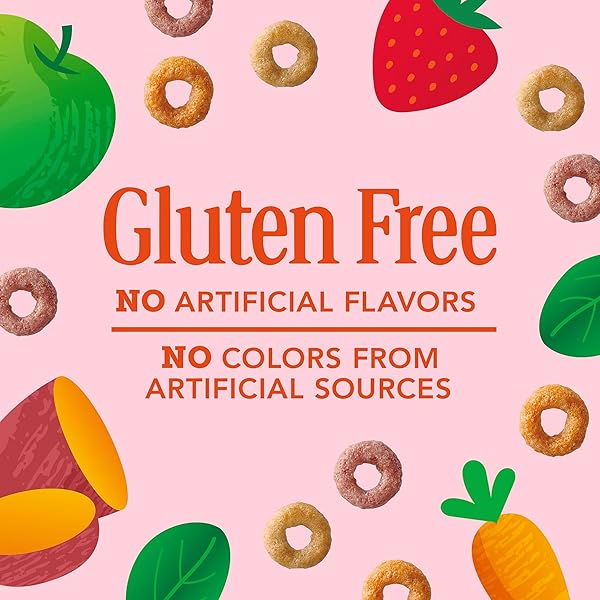 CHEERIOS VEGGIE BLENDS BREAKFAST CEREAL, APPLE STRAWBERRY, MADE WITH FRUITS AND VEGGIES, FAMILY SIZE, 18 OZ