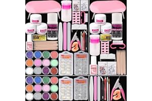 COOSA Acrylic Nail Kit Set, Acrylic powder Shiny Glitter Nail Art Decoration Professional DIY Gel Nail Kit Manicure Set with Nail Dryes