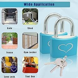 Fuaxat 2 Pack Blue Padlocks with 3