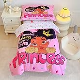 GRAT TIOC 4 Piece Toddler Bedding Set for Girls,Toddler Black Girl Magic Comforter Set,Black Princess Toddler Bed Comforter Set Includes Comforter, Flat Sheet,Fitted Sheet,Pillowcase