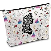 ENSIANTH Cartoon Inspired Makeup Bag Belle Princess Gift Beauty Fairytale Lover Travel Bag A Tale as Old as Time Gift (dreamy MU)