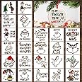 28 Pc Christmas Stencils for Painting on Wood (3 inch) - Holiday and Christmas Templates - Reusable for Crafts, Cards, Kids,