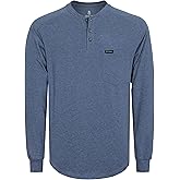BOCOMAL Men's Long Sleeve Work Shirts Henley Midweight Soft Cotton Tencel Blended Pocket Tee Relax Fit Workwear