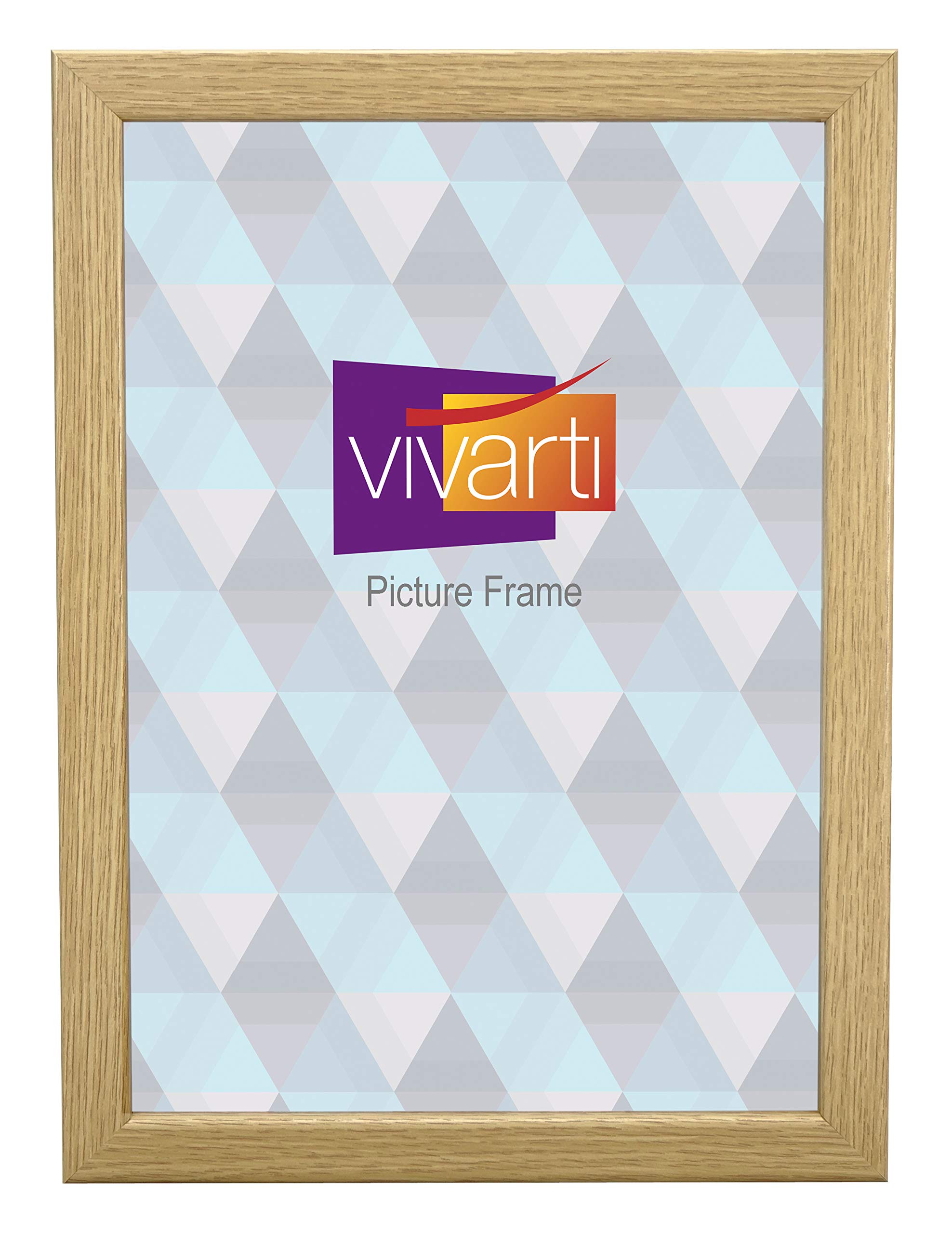 Vivarti Thin Oak Finish Picture Frame, A4 Certificate Size, 21 x 29.7cm - A4 Frame - Photo Frame - 21x29.7 Frame Oak with Clear Styrene Sheet & Wall Mounted Hook – 21 x 29.7cm — image 1