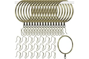 Glarks 30 Sets 50mm/2inch Verdigris Metal Drapery Curtain Hanging Rings Set, Includes 30pcs Curtain Rings and 30pcs Drapery P