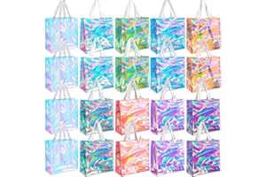 Saintrygo 20 Pack Clear Tote Bags Bulk 12 x 12 x 6 PVC Plastic Tote Bag with Handles for Stadium Work Beach Sports(Bright Color)