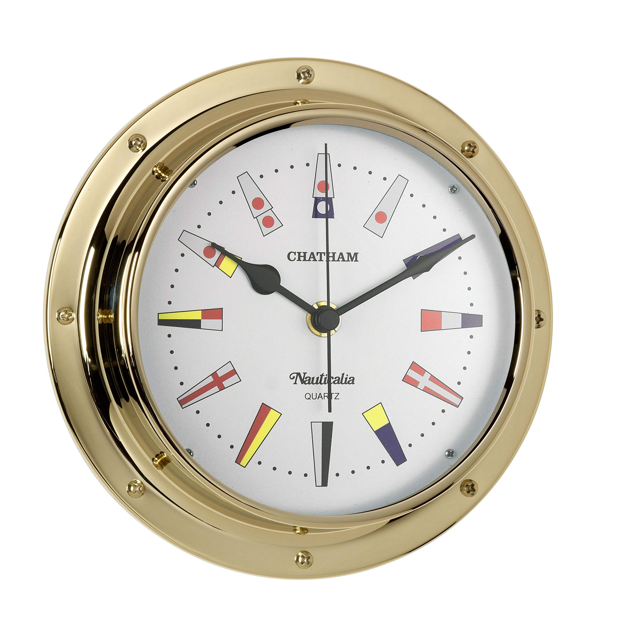 Chatham QuickFix Code Flag Clock, Brass