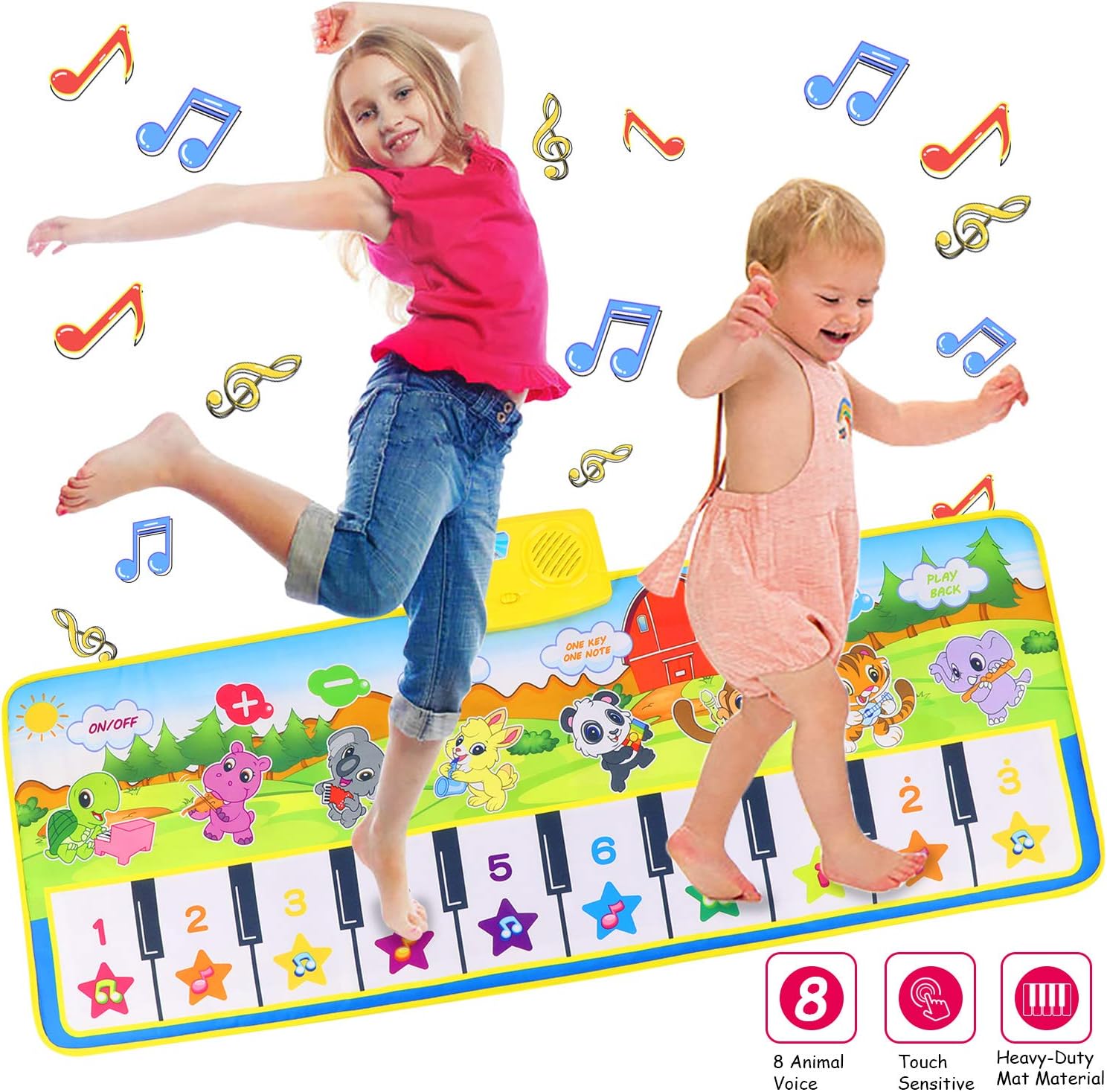 Jeux Electroniques Pour Enfants Howaf Tapis Musical Enfant Bebe Tapis De Danse Tapis De Piano Musical Geant 110 X 36 Cm Instruments De Musique Tapis Pour Bebe Enfants Jouet Anniversaire Noel Cadeaux