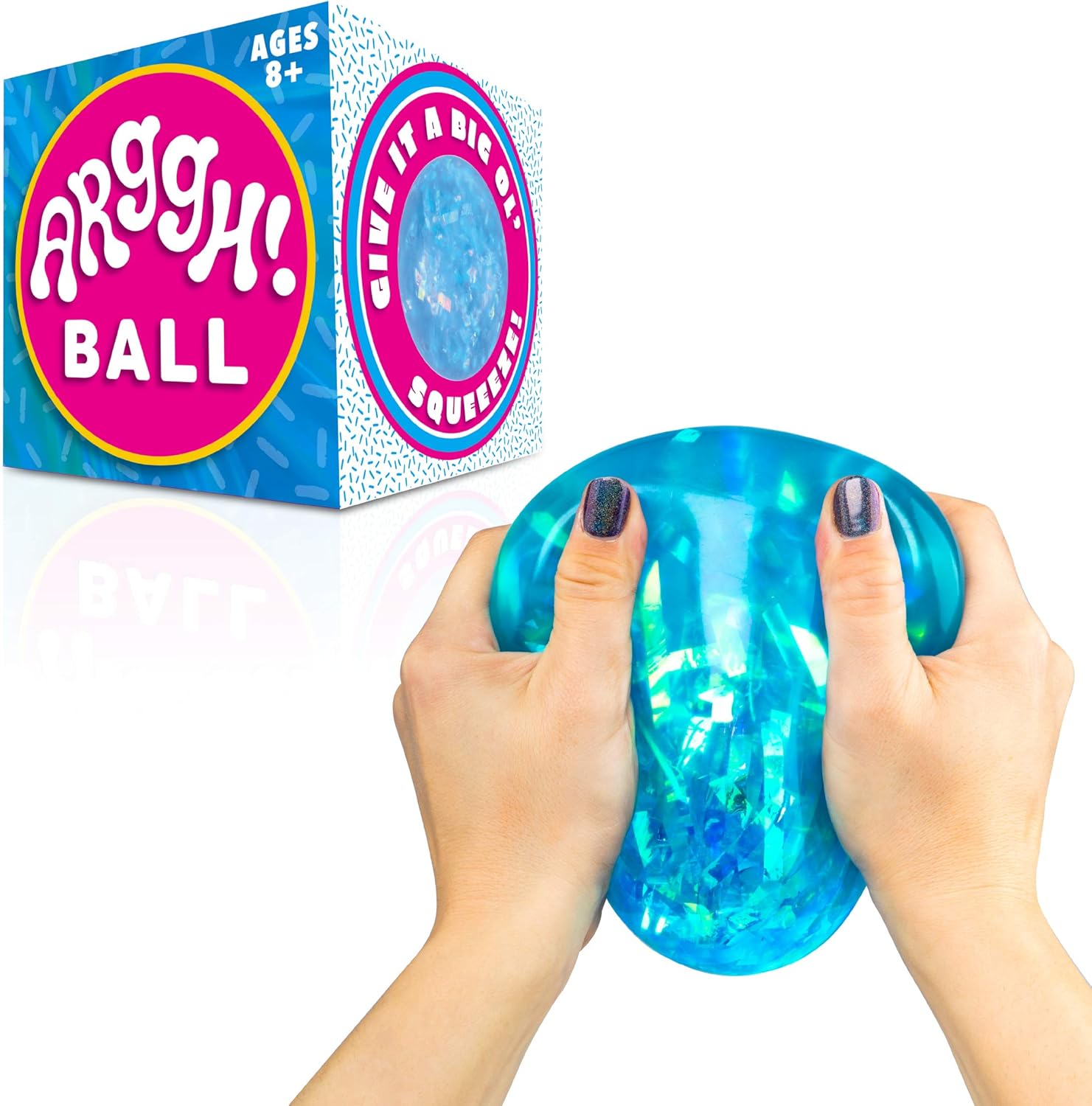 Power Your Fun Arggh Glitter Stress Ball for Adults and Kids Medium