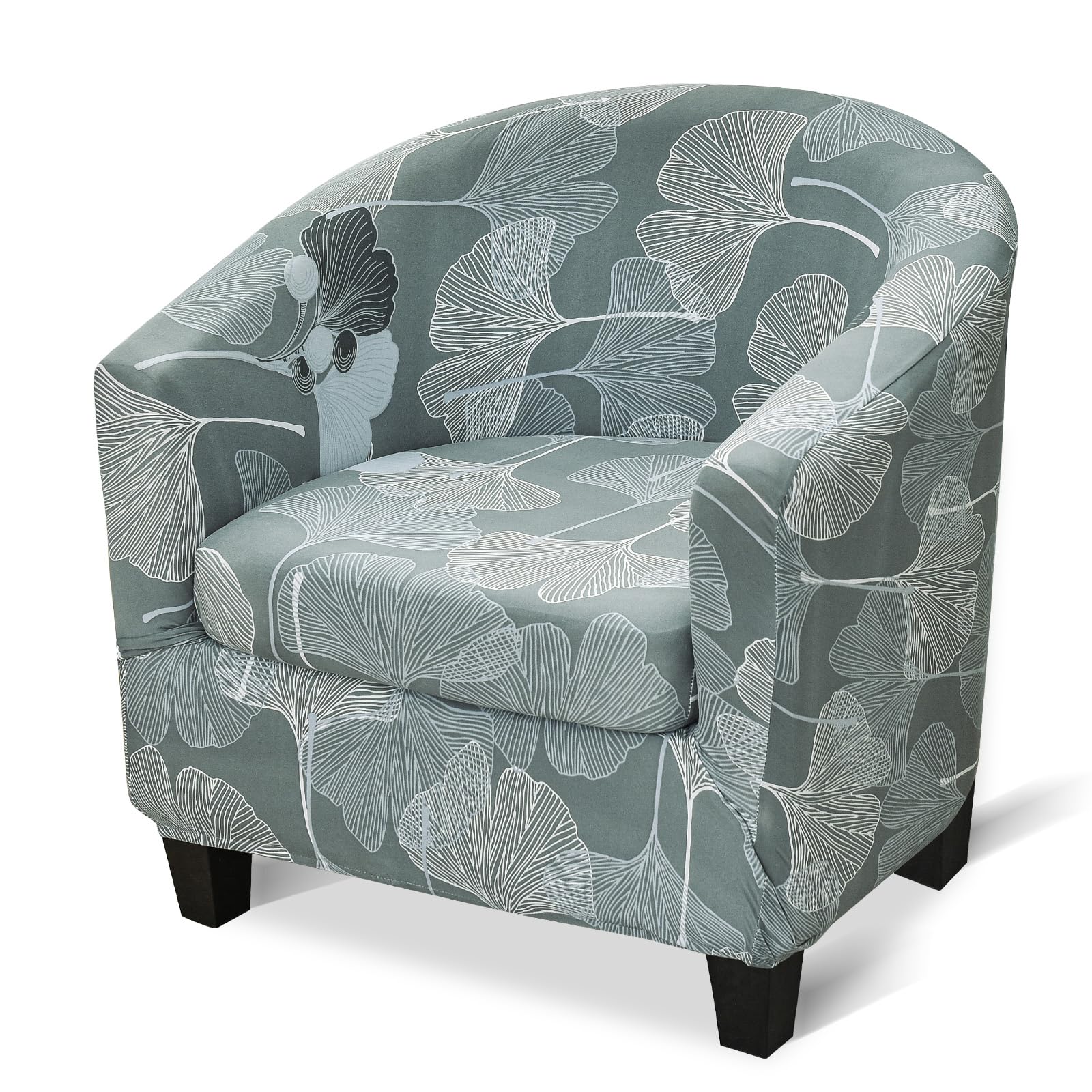 Jinayana Tub Chair Covers 2 Piece, High Stretch Bucket Armchairs Slipcover for Living Room, Hotel Reception, Bar Counter, Dining Room, Office (Ginkgo)