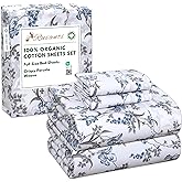 RUVANTI 100% Organic Cotton Sheets Full Size, Percale Weave, GOTS Certified, 4-Piece Set, Deep Pocket 15", Crisp & Breathable, Soft Durable Bedding, Sábanas Algodón Orgánico – Deluxe