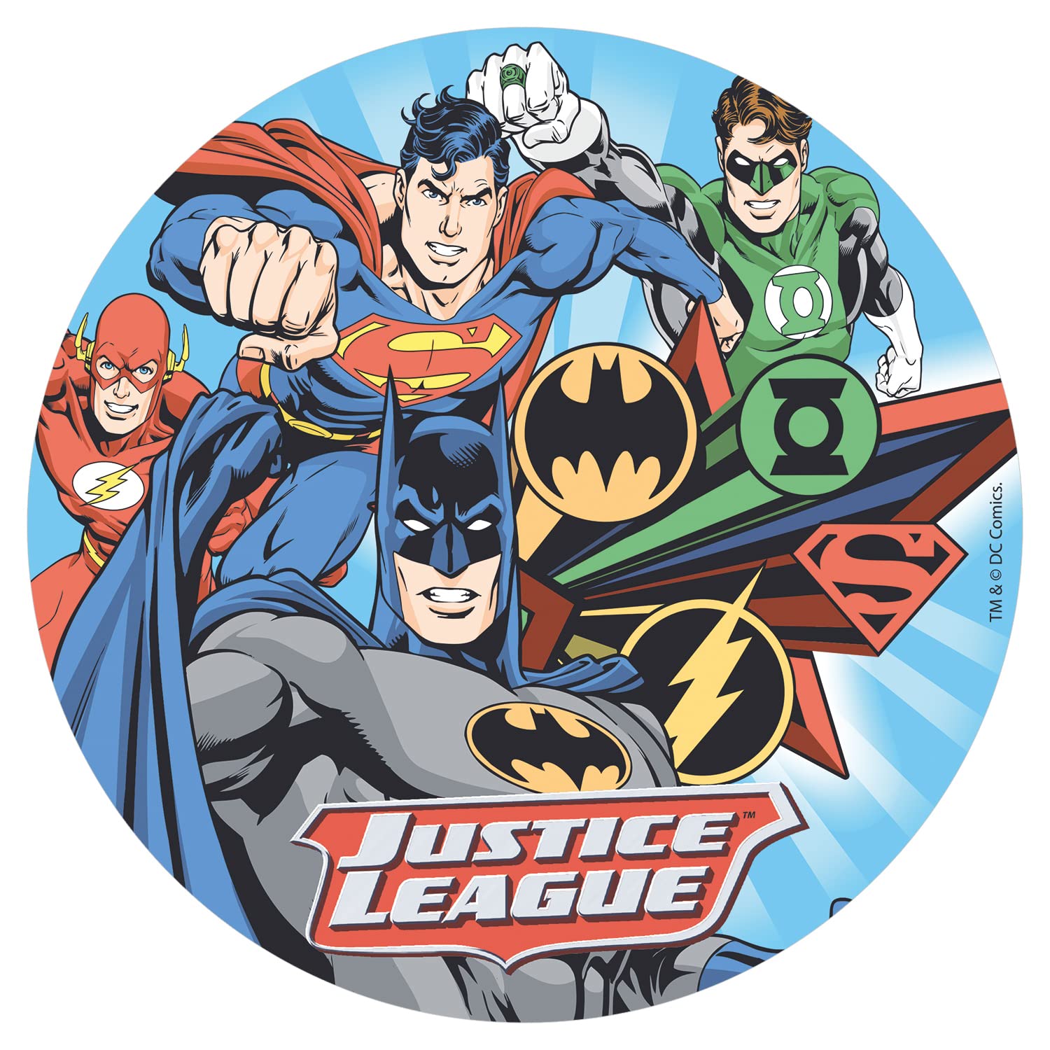 Dekora - 160137 DC Justice League Cake Topper Made of Edible Paper | Made of Rice Paper | 20 cm