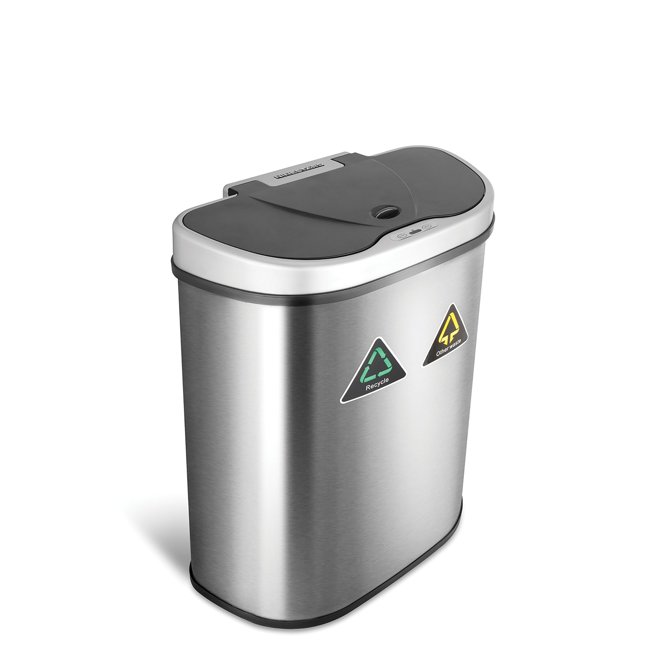 NINESTARS Automatic Touchless Infrared Motion Sensor Trash Can/Recycler