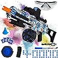 Electric Gel Ball Blaster, High Speed Automatic Splatter Ball Blaster with 40000+ and Goggles, Rechargeable Splatter Ball Toys for Outdoor Activities Shooting Game Party Favor-Blue