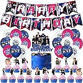 MeiYiYou Birthday Party Supplies,MeiYiYou Birthday Decorations Set - Banners,Cake Toppers,21PCS Cupcake Toppers Perfect for Boys and Girls(Purple)