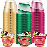 Gejoy 9 oz Rimmed Swirl Plastic Cups Disposable