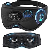 ZHENYEMEI Bluetooth Sleep Mask with Smart Timing, 100% Blackout 3D Contoured Eye Mask for Sleeping & Music Auto Shut Off, Breathable No Pressure for Side Sleeper Travel Essential Gift for Women Men