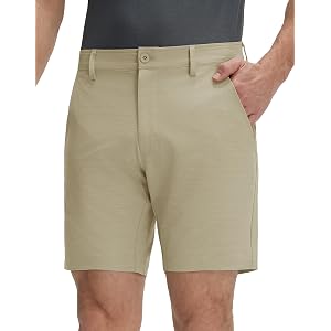 M MAELREG Mens Hybrid Golf Shorts 7 Inch Inseam Lightweight Flat Front Dress Shorts with Pockets