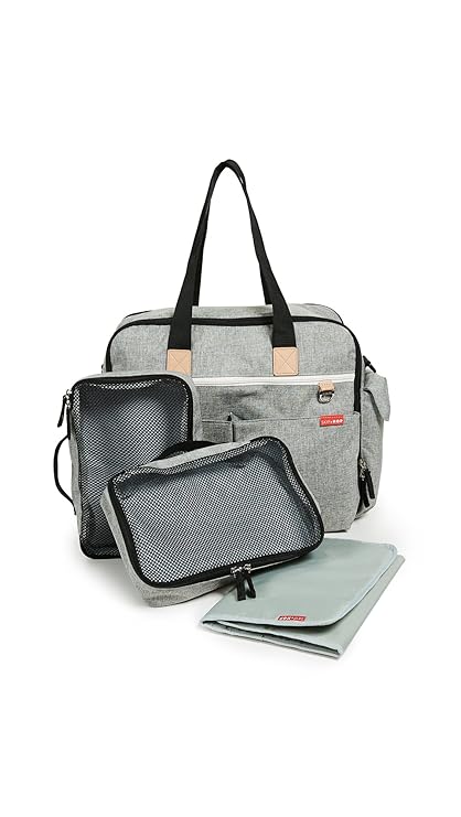 skip hop messenger diaper bag with matching changing pad